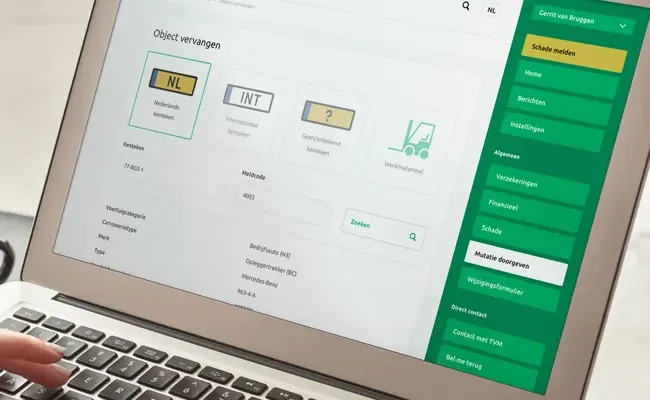 Benutzeroberfläche von Mein TVM